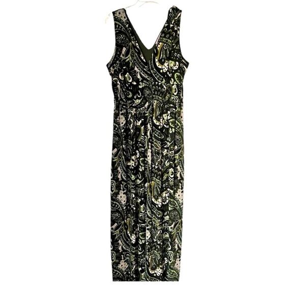 Epilogue Women's Summer Green Paisley Maxi Sleeveless Dress sz L - Picture 3 of 8